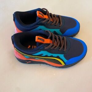 Puma kids shoes size 10. New but box is torn. Never worn